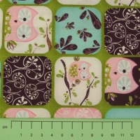 Fabric by the Metre - CC6140902 -Whoo's Cute? - Owls in Squares