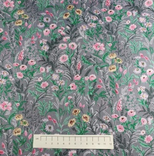 Fabric by the Metre - 778 Floral - Grey