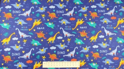 Fabric by the Metre - Dinosaurs - Royal