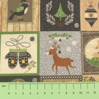 Fabric by the metre - 243 Christmas Squares - Cream