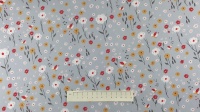 Fabric by the Metre - 068 Flowers - Grey