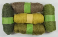 Felting Fibre - Green Assortment no1