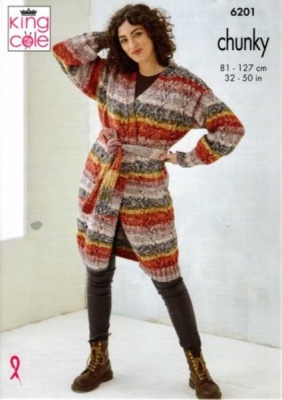 King Cole Ladies Jacket & Waistcoat Knitting Pattern 6201 - Chunky King Cole Ladies Jacket & Waistcoat Knitting Pattern 6201 - Chunky