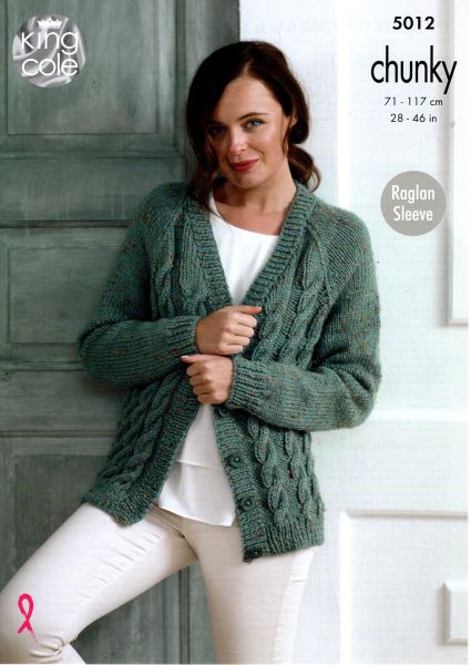 Cottontail Crafts - Knitting Pattern 5012 - Ladies Cabled Cardigan ...
