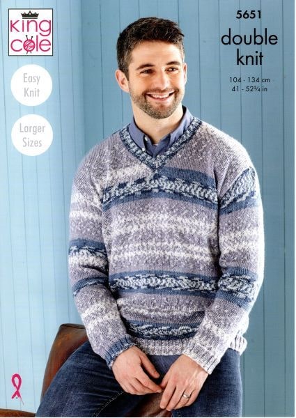 Cottontail Crafts - Knitting Pattern 5651 - Men's Sweater & Tank Top in ...