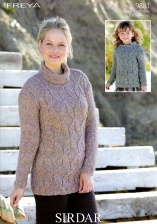 Cottontail Crafts - Knitting Pattern 9881 - Sweater & Tunic in Sirdar ...