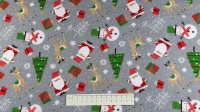 Fabric by the Metre - Christmas Deer -Silver