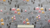 Fabric by the Metre - Christmas House - Silver