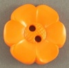 Flower Button - Orange - 22mm