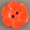 Flower Button - Red - 22mm